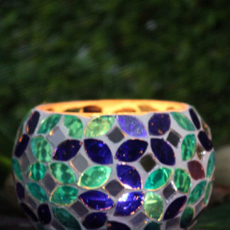 Mosaic candle holder-candle holder- glass candle holder- diwali gifts