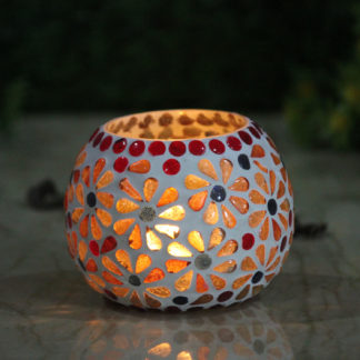 Mosaic candle holder-candle holder- glass candle holder- diwali gifts