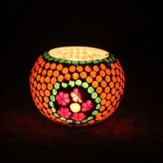 Mosaic candle holder-candle holder- glass candle holder- diwali gifts