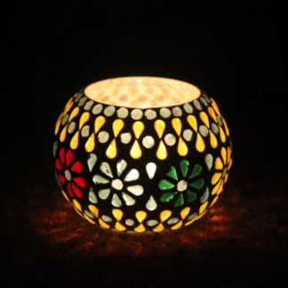 Mosaic candle holder-candle holder- glass candle holder- diwali gifts