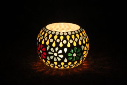 Mosaic candle holder-candle holder- glass candle holder- diwali gifts