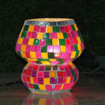 Glass Mosaic table lamp 7" Inches - Square (MOQ 24pc)