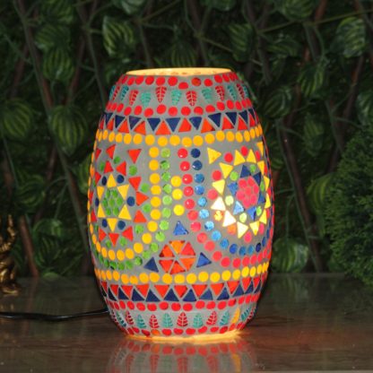 Glass Mosaic table lamp 8" Inches - Dholak (MOQ 24pc)