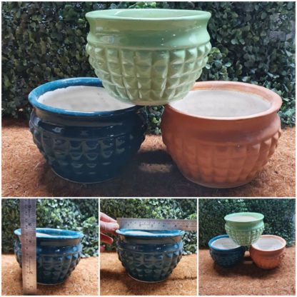 Ceramic Planter Diamond Katori MOQ-18pcs