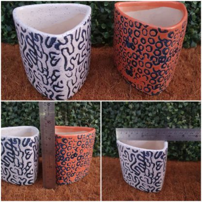 Ceramic Planters - Triangle - (MOQ - 18pcs)