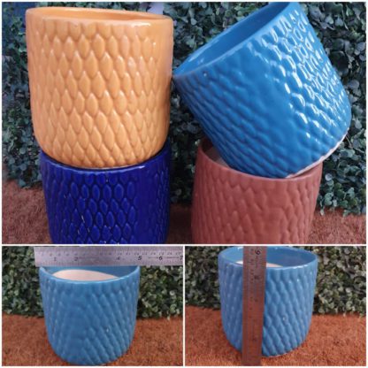 Ceramic Planter Diamond Drum MOQ-18pcs