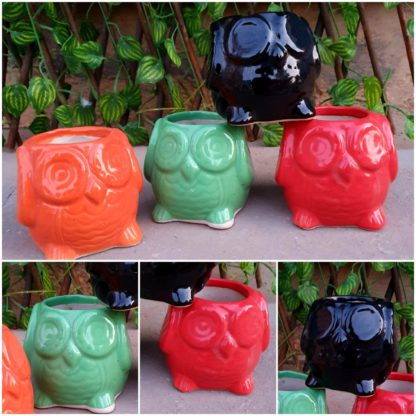 Ceramic Planter Owl small Pot-MOQ 24pcs