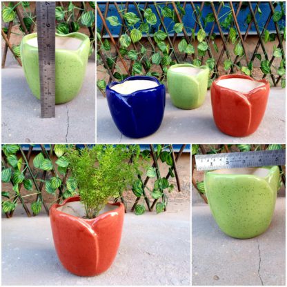 Ceramic Planter Rose Petal (MOQ 24Pcs)