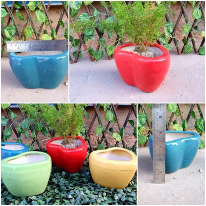 Ceramic Planters| Heart shape-MOQ-24pcs