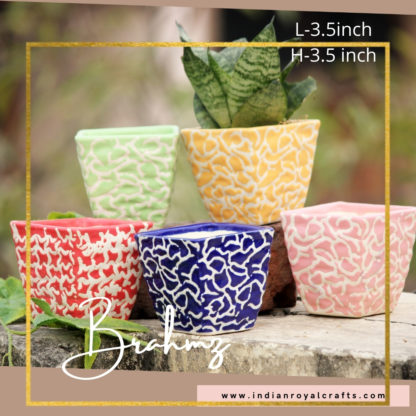 Ceramic Planters| Rhombus Pot Bowl shape-3.5 Inch