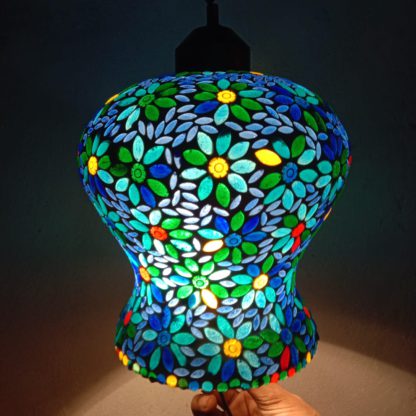 Glass Mosaic Hanging- Hurricane shape Size 6 & 9 inch by Brahmz