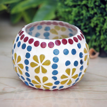 Glass Candle Holder| Mosaic Glass votive | PD-N78
