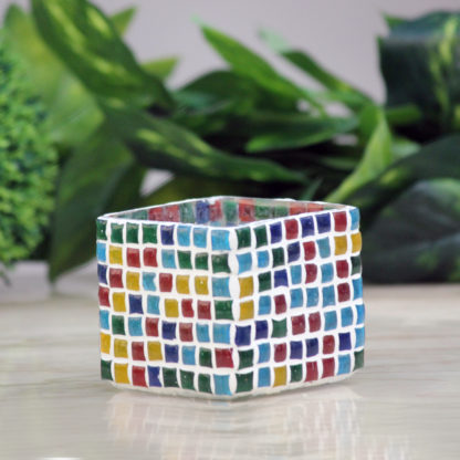 Glass Candle Holder| Mosaic Glass votive | PD-N52 - Square 3Inch