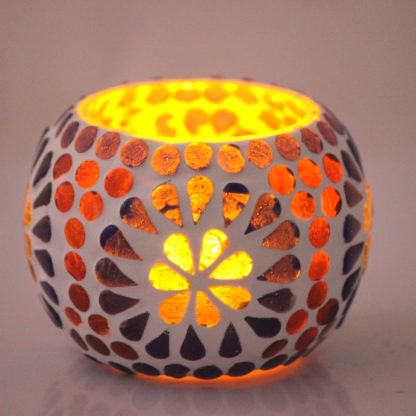 Glass Candle Holder| Mosaic Glass votive | PD-N40