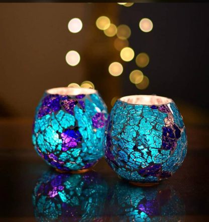 Glass Candle Holder| Mosaic Glass votive | U shape PD-N16