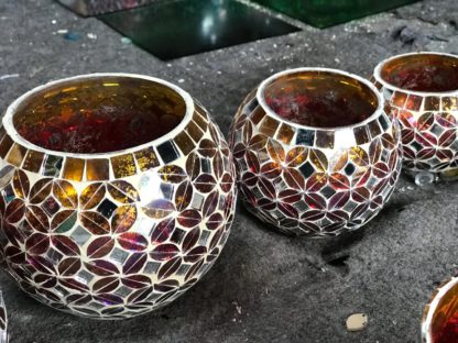 Glass Candle Holder| Mosaic Glass votive | PD-N5 MOQ-100pcs 3inch | 4inch | 5Inch (Copy)