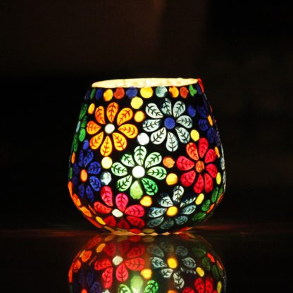 Glass Candle Holder| Mosaic Glass votive | U shape PD-N4
