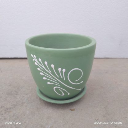 Brahmz terracotta planter green - Image 2