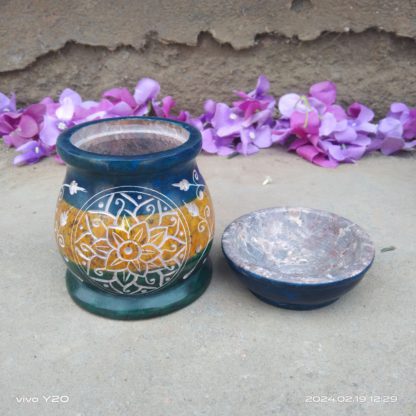 Brahmz Soapstone Diffuser| Marble flower - Image 2