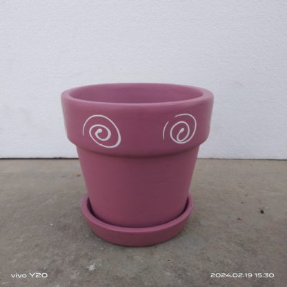 Brahmz terracotta planter pink